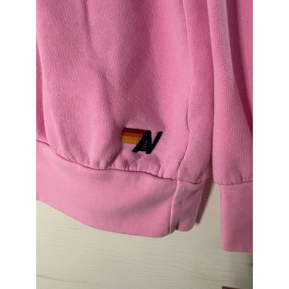 Aviator Nation Bolt Chevron Stripe Sweatshirt Crewneck USA Womens Med Pink SPOTS - Picture 2 of 7